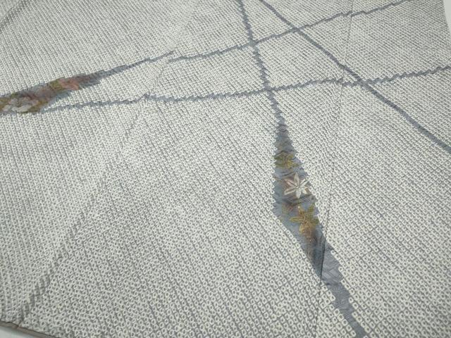 平和屋着物●訪問着　絞り　刺繍　草花文　金彩　三越扱い　正絹　逸品　CAAZ2788ut
