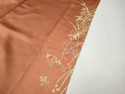 平和屋着物●訪問着　作家物　駒刺繍　横笛枝花文　暈し染め　正絹　逸品　CAAZ2791ut