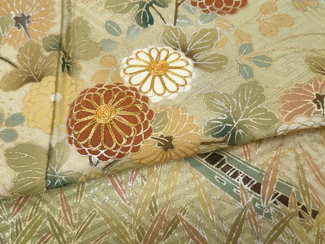 平和屋着物●訪問着 駒刺繍 流水鴛鴦花文 暈し染め 金銀彩 正絹 逸品 CAAZ2796ut