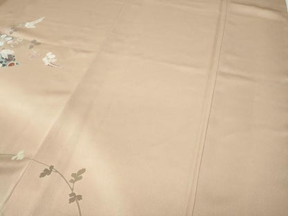 平和屋着物●訪問着 駒刺繍 扇草花文 暈し染め 金銀彩 正絹 逸品 CAAZ2800ut