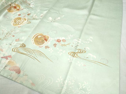 平和屋着物●創業460年・千總 訪問着 駒刺繍 浜松枝垂れ花文 金彩 大丸扱い 正絹 逸品 CAAZ2801yc