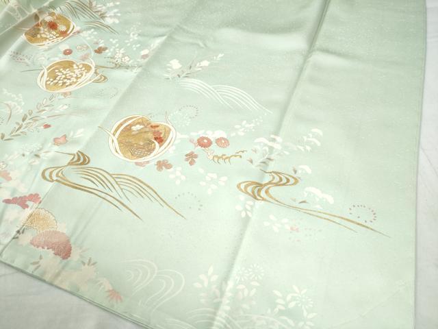 平和屋着物●創業460年・千總 訪問着 駒刺繍 浜松枝垂れ花文 金彩 大丸扱い 正絹 逸品 CAAZ2801yc
