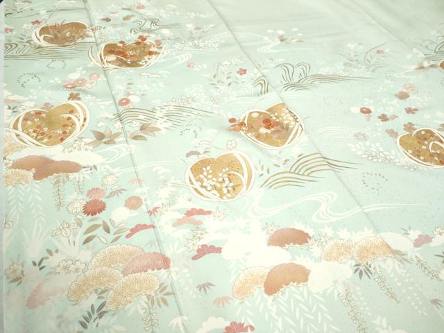 平和屋着物●創業460年・千總 訪問着 駒刺繍 浜松枝垂れ花文 金彩 大丸扱い 正絹 逸品 CAAZ2801yc