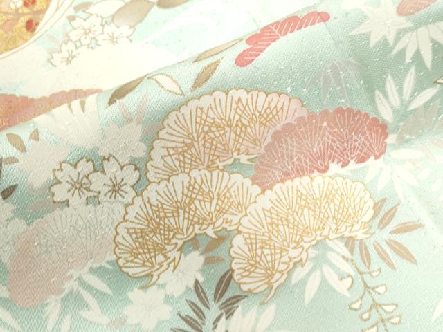 平和屋着物●創業460年・千總 訪問着 駒刺繍 浜松枝垂れ花文 金彩 大丸扱い 正絹 逸品 CAAZ2801yc