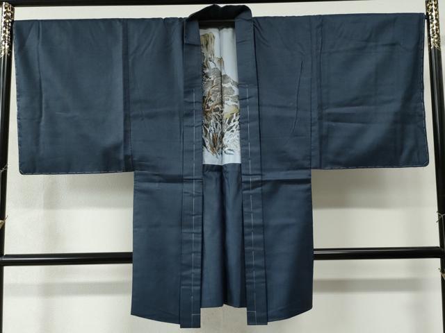平和屋着物●男性　お召　アンサンブル　100亀甲　正絹　逸品　未使用　CAAZ2806yc