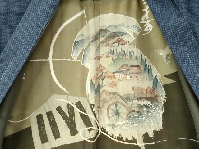平和屋着物●男性 本場大島紬 アンサンブル 80亀甲 総詰め 正絹 逸品 未使用 CAAZ2820yc