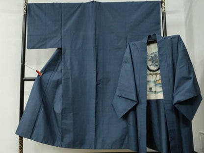 平和屋着物●男性 本場大島紬 アンサンブル 80亀甲 総詰め 正絹 逸品 CAAZ2821yc