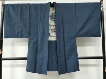 平和屋着物●男性 本場大島紬 アンサンブル 80亀甲 総詰め 正絹 逸品 CAAZ2821yc