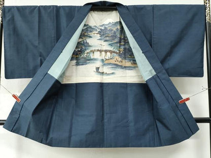 平和屋着物●男性 本場大島紬 アンサンブル 80亀甲 総詰め 正絹 逸品 CAAZ2821yc