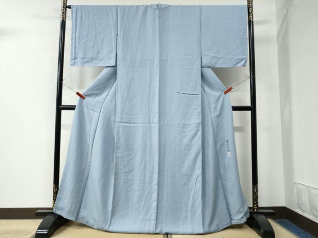 平和屋着物●本加賀友禅作家 藤村加泉監修 色無地 花唐草地紋 淡藤色 正絹 逸品 未使用 CAAZ2822yc