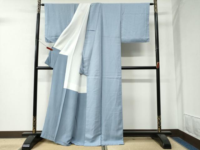 平和屋着物●本加賀友禅作家 藤村加泉監修 色無地 花唐草地紋 淡藤色 正絹 逸品 未使用 CAAZ2822yc