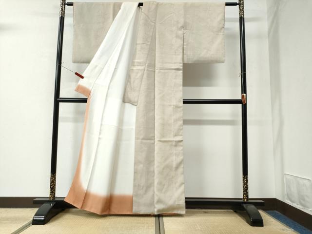 平和屋着物●本塩沢 110亀甲 枝花文 正絹 逸品 CAAZ2823yc