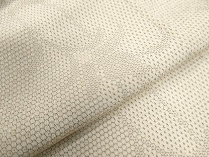 平和屋着物●本塩沢 110亀甲 枝花文 正絹 逸品 CAAZ2823yc