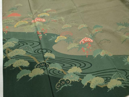 平和屋着物●訪問着　刺繍　浜松文　金彩　正絹　逸品　CAAZ2827yc
