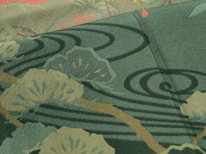 平和屋着物●訪問着　刺繍　浜松文　金彩　正絹　逸品　CAAZ2827yc