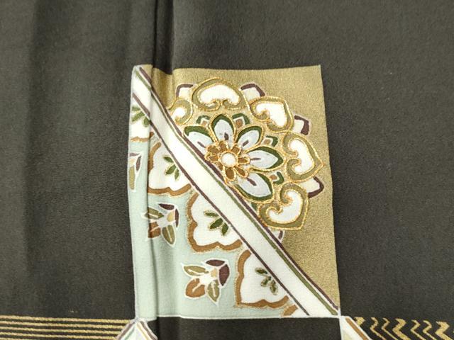 平和屋着物●訪問着 駒刺繍 色紙吉祥花唐草文 金彩 正絹 逸品 CAAZ2836yc