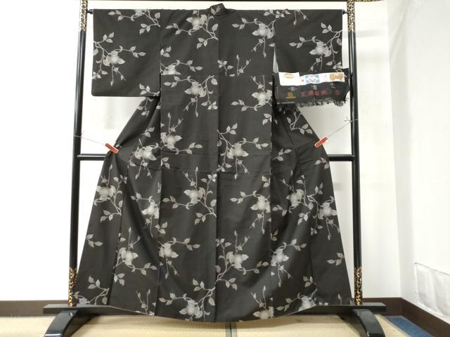 平和屋着物●本場大島紬　9マルキ　泥染め　総絣　地空き　蒲公英　田畑絹織物謹製　証紙付き　正絹　逸品　CAAZ2850yc
