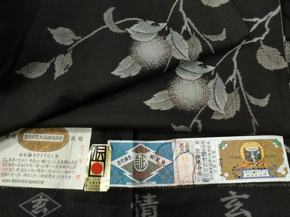 平和屋着物●本場大島紬　9マルキ　泥染め　総絣　地空き　蒲公英　田畑絹織物謹製　証紙付き　正絹　逸品　CAAZ2850yc