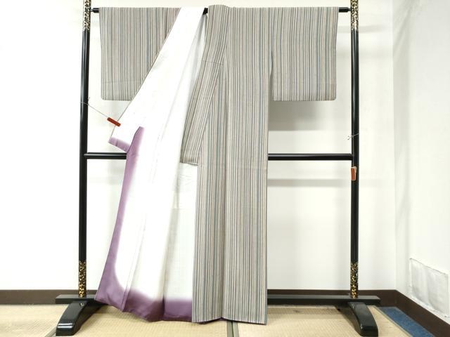 平和屋着物●上質な小紋　竹並び文　御召縮緬　正絹　逸品　CAAZ2857yc