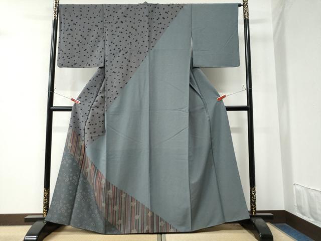 平和屋着物●訪問着 破れ色紙舞花文 正絹 逸品 CAAZ2860yc