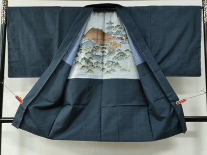 平和屋着物●男性 本場大島紬 アンサンブル 100亀甲 総詰め 正絹 逸品 未使用 CAAZ2861yc