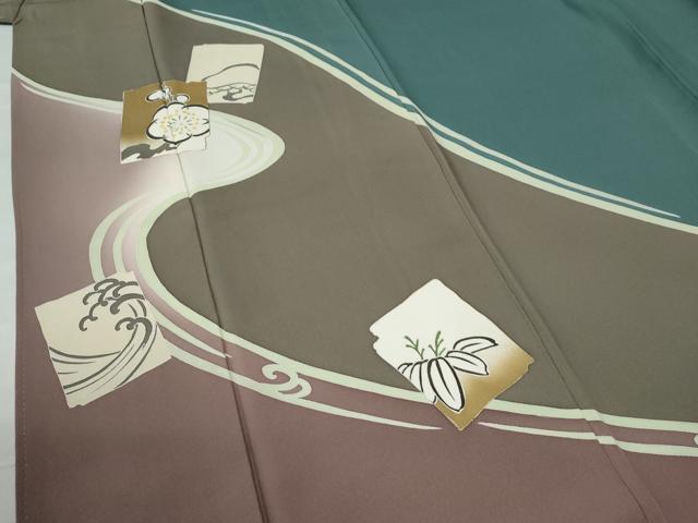 平和屋着物●訪問着　立波破れ色紙松竹梅　暈し染め　金彩　正絹　逸品　CAAZ2862yc