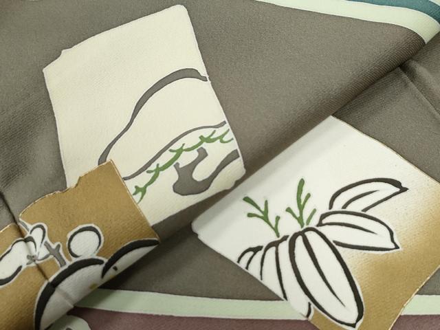 平和屋着物●訪問着　立波破れ色紙松竹梅　暈し染め　金彩　正絹　逸品　CAAZ2862yc