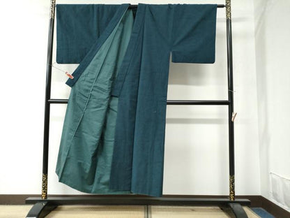 平和屋着物●男性　紬　アンサンブル　色無地　褐返色　正絹　逸品　CAAZ2875yc