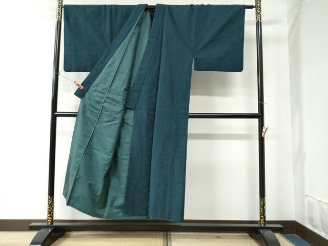平和屋着物●男性　紬　アンサンブル　色無地　褐返色　正絹　逸品　CAAZ2875yc