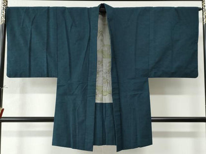 平和屋着物●男性　紬　アンサンブル　色無地　褐返色　正絹　逸品　CAAZ2875yc