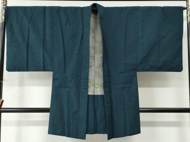 平和屋着物●男性　紬　アンサンブル　色無地　褐返色　正絹　逸品　CAAZ2875yc