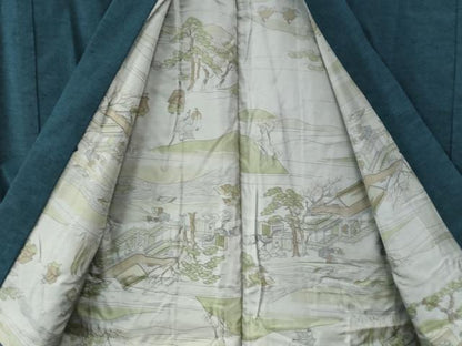 平和屋着物●男性　紬　アンサンブル　色無地　褐返色　正絹　逸品　CAAZ2875yc
