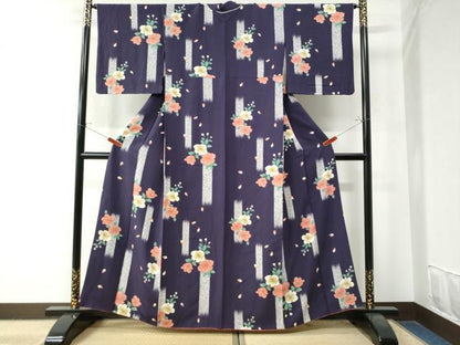 平和屋着物●上質な小紋　霞草花文　正絹　逸品　CAAZ2878yc