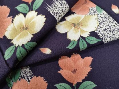平和屋着物●上質な小紋　霞草花文　正絹　逸品　CAAZ2878yc