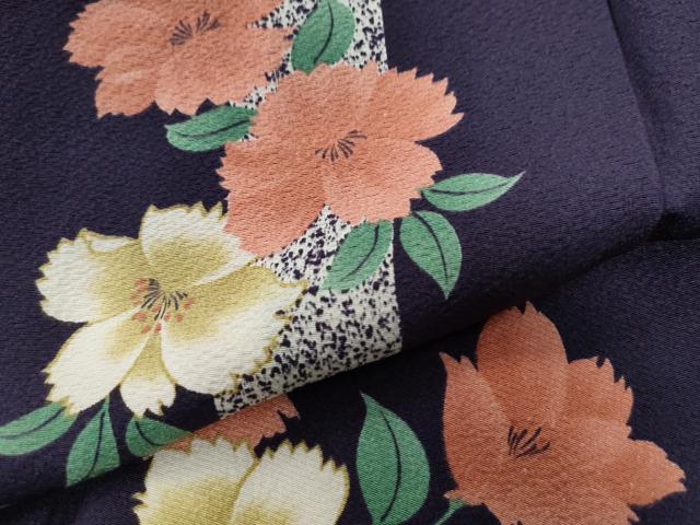 平和屋着物●上質な小紋　霞草花文　正絹　逸品　CAAZ2878yc