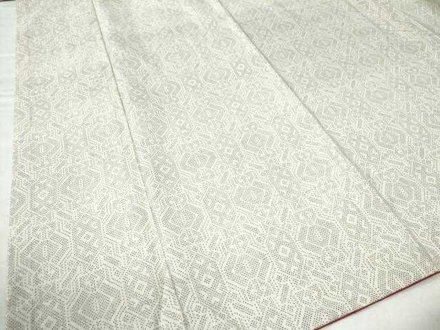 平和屋着物●本場大島紬　白大島　7マルキ　吉祥文　正絹　逸品　CABE2445yc