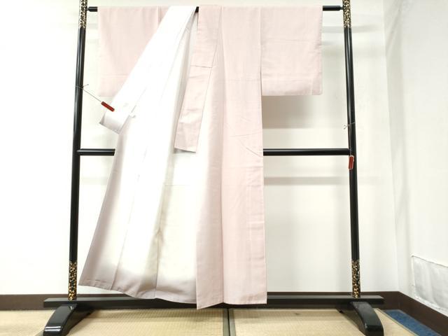 平和屋着物●結城紬　色無地　薄桜色　正絹　逸品　CAAZ2900yc