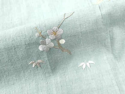 平和屋着物●訪問着　本場結城紬地　総刺繍　駒刺繍　松竹梅花文　金彩　正絹　逸品　未使用　CAAZ2933yc