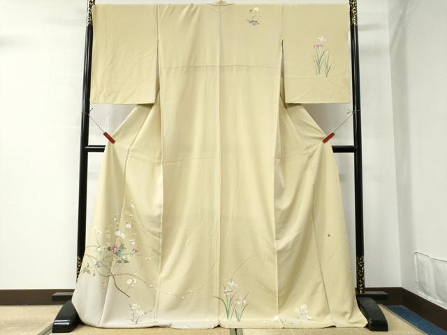 平和屋着物●訪問着 友禅 作家物 枝花文 暈し染め ロング丈 正絹 逸品 CAAZ2940yc