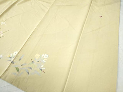 平和屋着物●訪問着 友禅 作家物 枝花文 暈し染め ロング丈 正絹 逸品 CAAZ2940yc