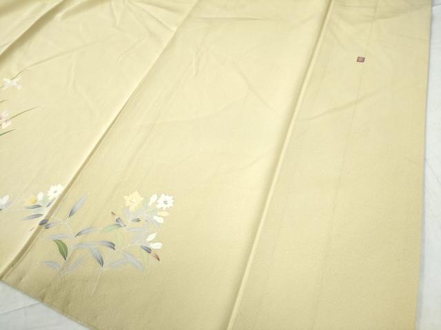平和屋着物●訪問着 友禅 作家物 枝花文 暈し染め ロング丈 正絹 逸品 CAAZ2940yc