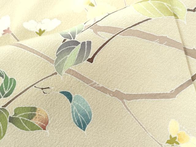 平和屋着物●訪問着 友禅 作家物 枝花文 暈し染め ロング丈 正絹 逸品 CAAZ2940yc