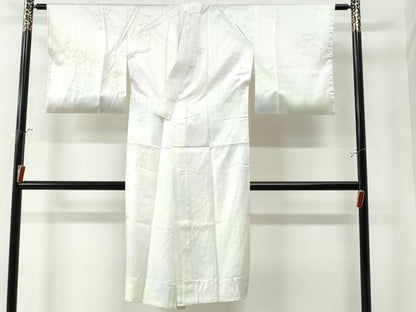 平和屋着物●長襦袢 無双仕立て 舞花地紋 暈し染め 半衿刺繍 正絹 逸品 未使用 CAAZ2948yc