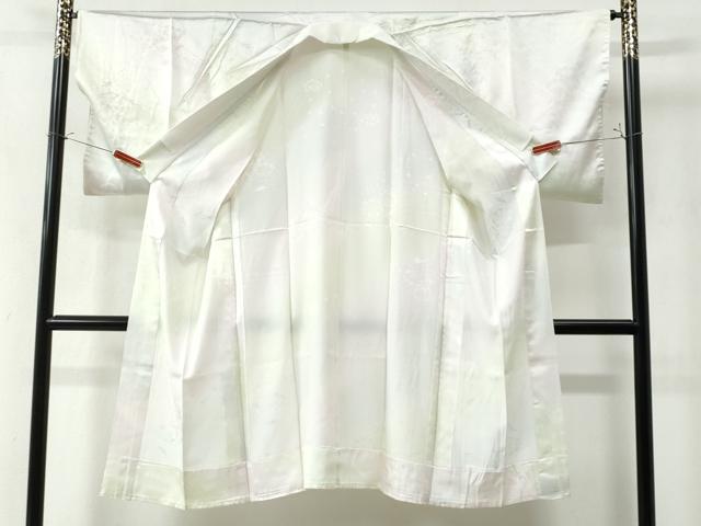 平和屋着物●長襦袢 無双仕立て 舞花地紋 暈し染め 半衿刺繍 正絹 逸品 未使用 CAAZ2948yc