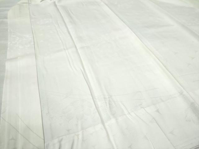 平和屋着物●長襦袢 無双仕立て 舞花地紋 暈し染め 半衿刺繍 正絹 逸品 未使用 CAAZ2948yc