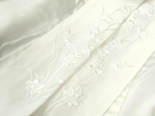 平和屋着物●長襦袢 無双仕立て 舞花地紋 暈し染め 半衿刺繍 正絹 逸品 未使用 CAAZ2948yc