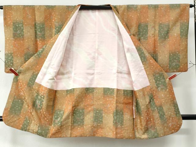 平和屋着物∞道行コート　ロング丈　お召地　鳳凰宝尽くし吉祥文　正絹　逸品　CAAZ2949yc