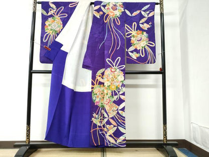 平和屋着物●セミアンティーク 大正ロマン 訪問着 駒刺繍 宝尽くし吉祥花唐草文 金彩 正絹 逸品 CAAZ2950yc