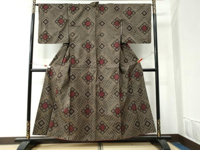 平和屋着物●本場大島紬 龍郷絣 正絹 逸品 CAAZ2960yc