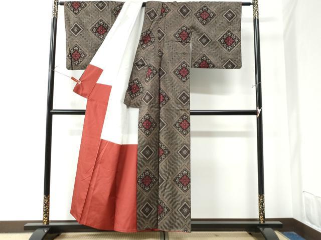 平和屋着物●本場大島紬 龍郷絣 正絹 逸品 CAAZ2960yc